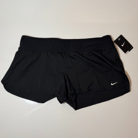 NWT NIKE Women's Solid Element Swimming SWIM Boardshorts Black in Size 14 - Picture 3 of 5